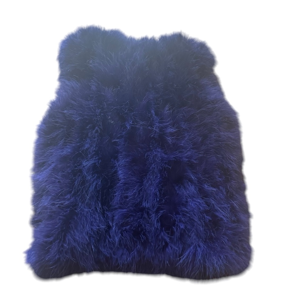 YVES SALOMON. Cropped Feather Vest in excellent condition.